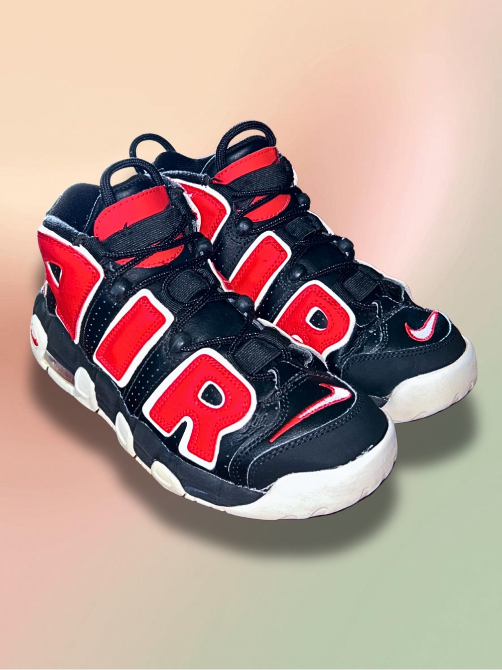 Nike Air More Uptempo GS Black Red White Varsity Red Size 6.5Y DM3190-001